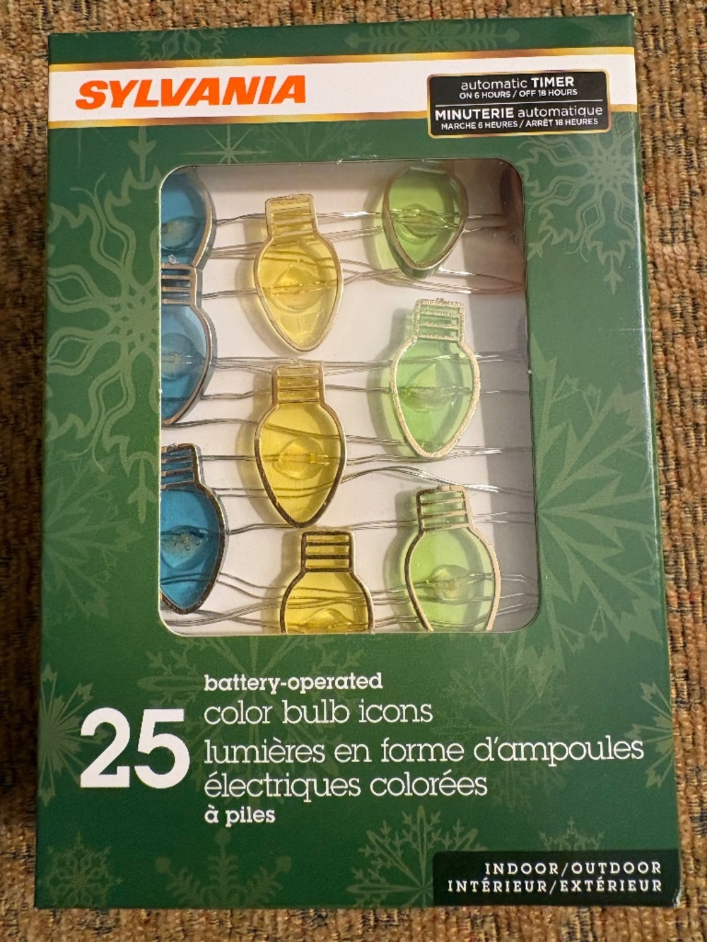 Sylvania 25 Battery-Operated Mini Lights – Multicolor – Timer – New in Box